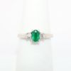 Picture of Emerald Ring with Diamond Accents in 14k White Gold