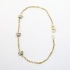 Picture of Rope Chain Bracelet with Three Diamond Loop Stations in 14k Two-Tone Gold
