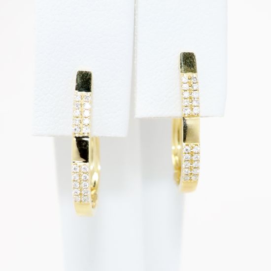 Picture of Diamond Hoop Earrings in 14k Yellow Gold