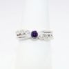 Picture of Bezel Set Amethyst Ring with Diamond Accents in 14k White Gold