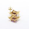 Picture of Amethyst Step Cut Post Earrings in 14k Yellow Gold