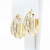 Picture of 2ct Diamond Triple Row Hoop Earrings in 14k Yellow Gold