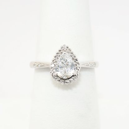 Picture of 0.52ct Pear Cut Diamond Ring with Halo in 14k White Gold
