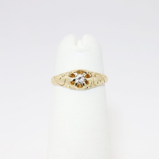 Picture of Child's Diamond Ring in 14k Yellow Gold