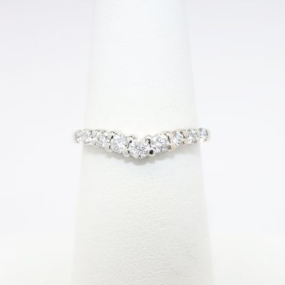 Picture of 14k White Gold & Diamond Contour Band Ring