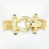 Picture of 14k Yellow Gold Flexible Link Mesh Bracelet with Onyx Cabochons