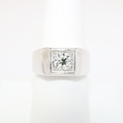 Picture of 14K White Gold & .90ct Diamond Men's Ring