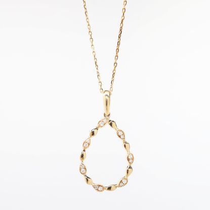 Picture of 14k Rose Gold & Diamond Teardrop Pendant Necklace