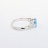 Picture of 14k White Gold, Oval Cut Blue Topaz and Diamond Ring