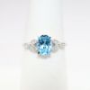 Picture of 14k White Gold, Oval Cut Blue Topaz and Diamond Ring
