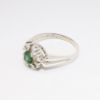 Picture of 14k White Gold & Green Tourmaline Ring with Diamond Halo
