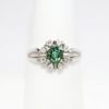 Picture of 14k White Gold & Green Tourmaline Ring with Diamond Halo