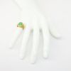 Picture of Vintage Chinese Export 22k Gold & Bezel Jet Jade Floral Design Ring