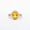Picture of 14k Two-Tone 3.00ct Oval Cut Citrine Ring with Diamond Halo