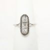 Picture of Antique Edwardian Era 14k White Gold & Triple Old Mine Cut Diamond Ring