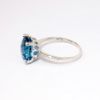 Picture of 10k White Gold & 5.00ct London Blue Topaz Ring with Diamond Accents