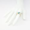 Picture of 14k Yellow Gold & Emerald Cut Blue Topaz Ring with Split Shank