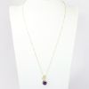 Picture of 14k Yellow Gold & Round Bezel Set Amethyst Pendant with Diamond