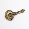 Picture of Antique Gilt Portuguese .833 Silver & Cobalt Enamel Guitar Brooch 