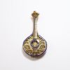 Picture of Antique Gilt Portuguese .833 Silver & Cobalt Enamel Guitar Brooch 
