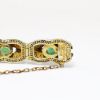 Picture of Vintage Gilt Chinese Export Silver Filigree, Cloisonné Enameled Butterflies & Jade Bracelet