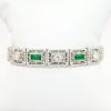 Picture of Art Deco Era Platinum & 14k White Gold Filigree, Diamond & Emerald Bracelet