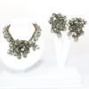 Picture of Vintage DeMario Silver & Gray Necklace & Clip-On Earring Set