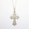 Picture of 14k Yellow Gold & Diamond Cross Pendant Necklace