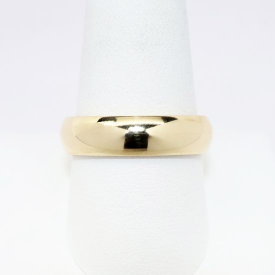 Picture of 14k Yellow Gold, 6mm Half-Round Comfort Fit Men's Wedding Band, US Size 10