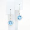 Picture of 18k White Gold & Blue Topaz Drop Earrings