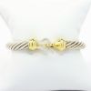 Picture of David Yurman Sterling Silver & 18k Yellow Gold Diamond Buckle Clasp Cable Bracelet