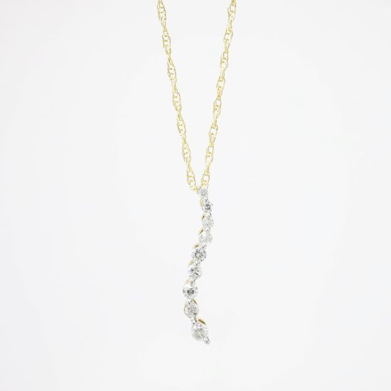Picture of 10k Yellow Gold & Diamond Journey Pendant Necklace