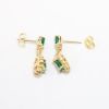 Picture of 14k Yellow Gold, Emerald and Diamond Drop Earrings