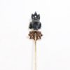 Picture of Rare Victorian Era 14k Gold, Sterling Silver and Old Mine Cut Diamond Figural Blackamoor Stick Pin
