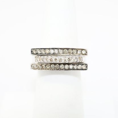 Picture of 14k White Gold and Diamond Triple Row Ring