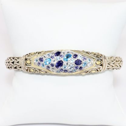 Picture of John Hardy Sterling Silver & 18k Yellow Gold Multi-Stone Bracelet