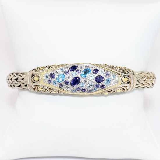 Picture of John Hardy Sterling Silver & 18k Yellow Gold Multi-Stone Bracelet