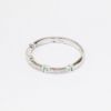 Picture of 10k White Gold Petite Diamond Band Ring with Emeralds