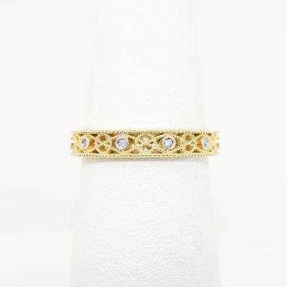 Picture of 14k Yellow Gold & Diamond Open Work Band Ring