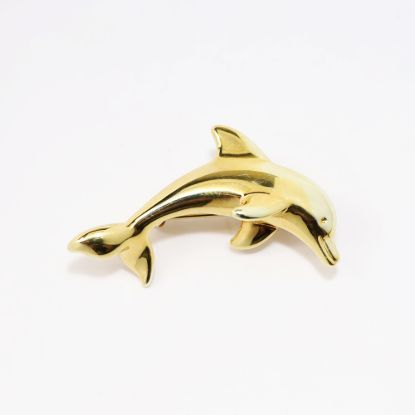Picture of 14k Yellow Gold Dolphin Brooch