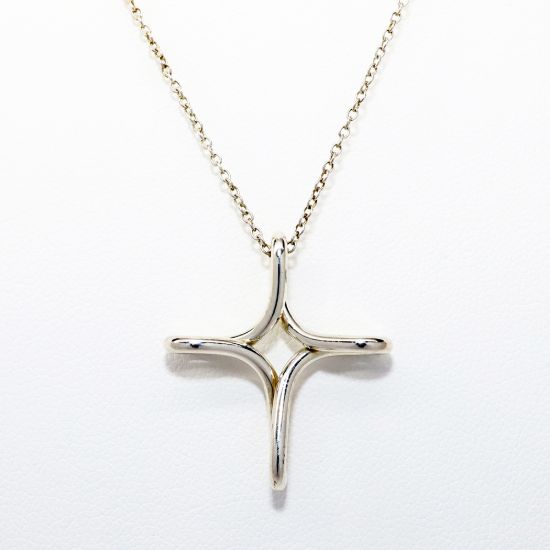 Picture of Elsa Peretti for Tiffany & Co. Sterling Silver Infinity Cross Pendant Necklace