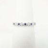 Picture of 14k White Gold, Diamond & Sapphire Geometric Band Ring