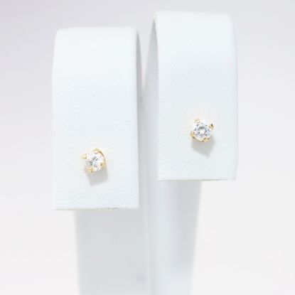 Picture of 14k Yellow Gold & 0.20ct Diamond Solitaire Earrings