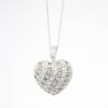 Picture of 14k White Gold & Pave Set Diamond Heart Necklace