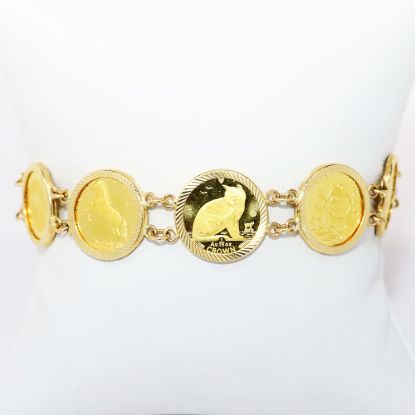 Picture of 14k Gold Animal Face Multi Coin Bracelet