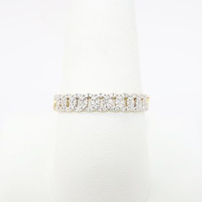 Picture of 14k Yellow Gold & Pave Set Diamond Joined Links Ring