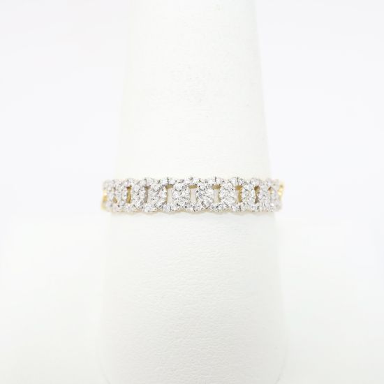 Picture of 14k Yellow Gold & Pave Set Diamond Joined Links Ring