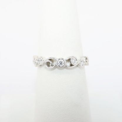 Picture of 18k White Gold & 0.25ct Bezel Set Diamond Band Ring