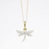 Picture of 10k Yellow Gold & Diamond Dragonfly Pendant Necklace
