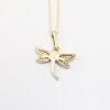Picture of 10k Yellow Gold & Diamond Dragonfly Pendant Necklace
